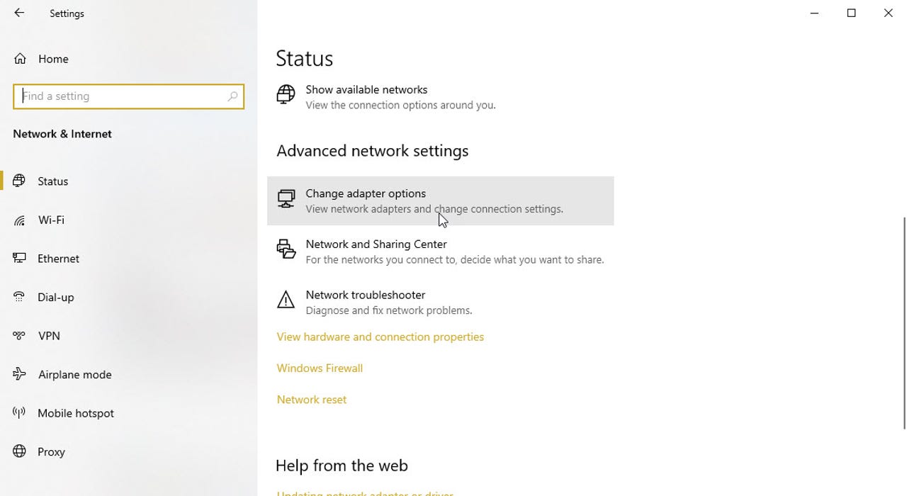 Go to advanced settings